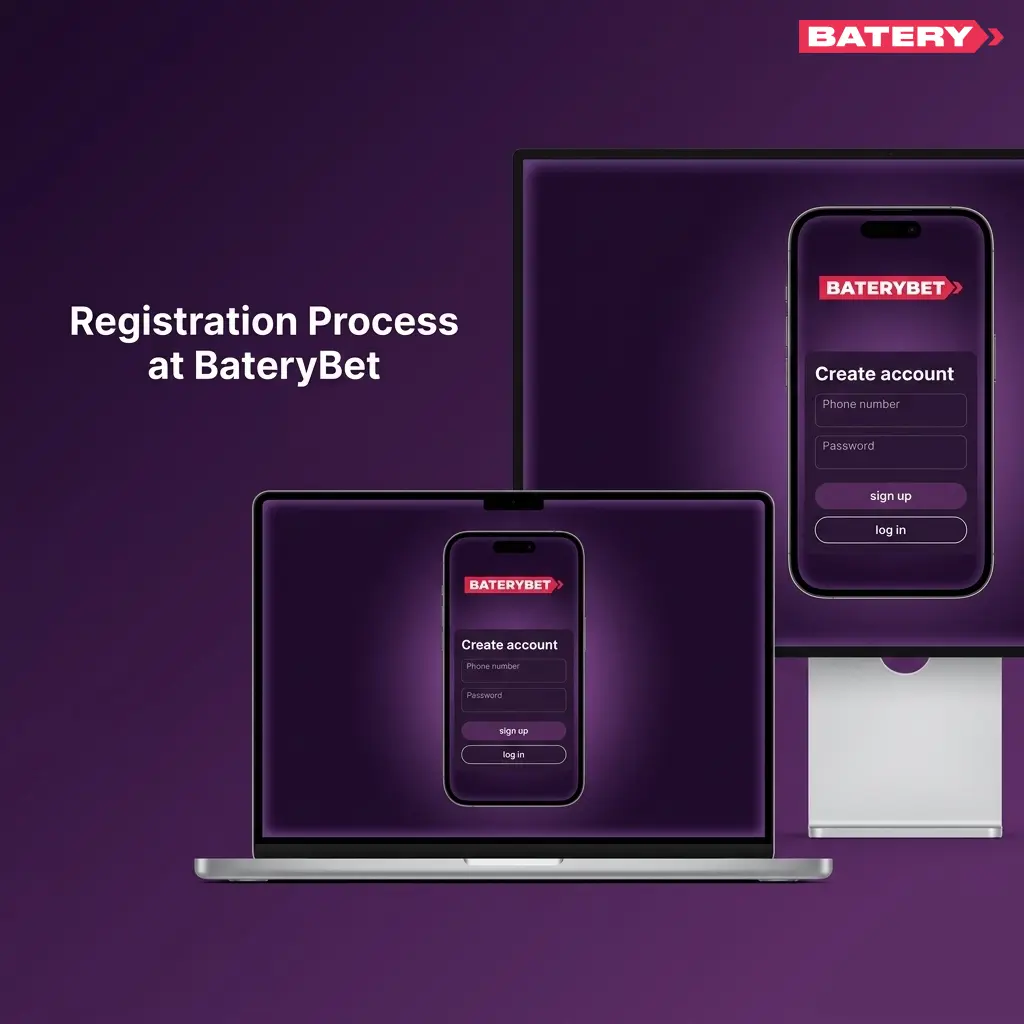 BateryBet registration form steps including sign up, email verification, and claiming 500% welcome bonus in INR